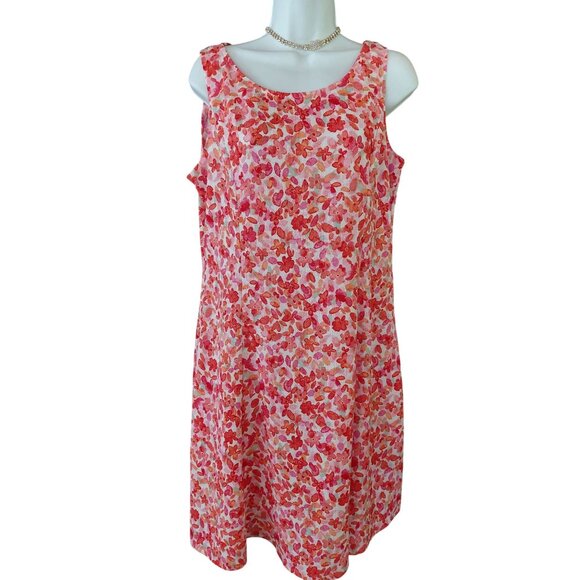 Perceptions New York Sleeveless Floral Dress L - Picture 1 of 6